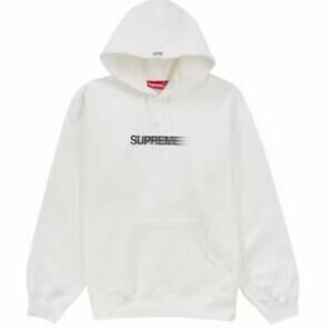 Supreme White Motion Logo Hoodie Sweatshirt (SS23) - Large